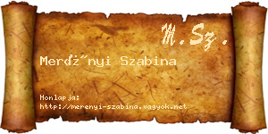 Merényi Szabina névjegykártya
